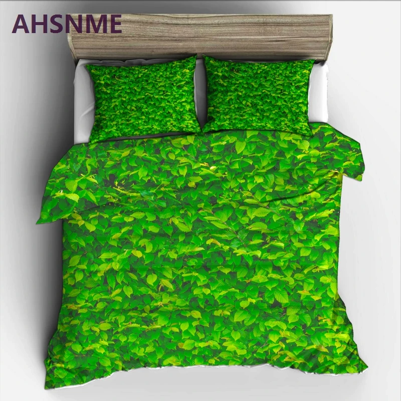 

AHSNME Green plants King ropa de cama Green leaves photo High-definition Print Quilt Cover Multi-Country Size AU/UA/EU/RU