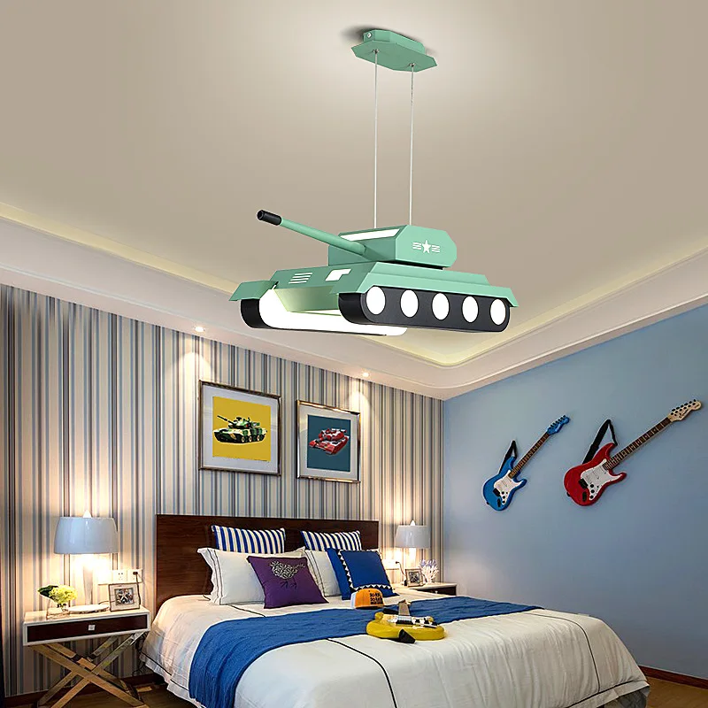 Modern macarone lamp room led chandelier cartoon creative boy room lamp creative warm decoration lamp remote control Chandelier