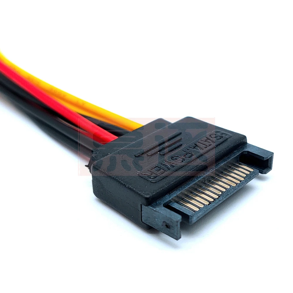 1Pcs 15Pin Sata Mannelijk Naar 4Pin Ide Molex Vrouwelijke + 15Pin Sata Female Power Cable