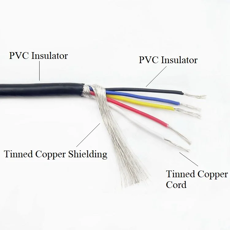 5M Shielded Wire 32AWG 30AWG 28AWG 26AWG 24AWG 22AWG 20AWG Audio 2 3 4 5 6 7 Cores Headphone Control Copper Signal Cable UL2547