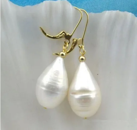 Charming 10-14mm AAA Akoya white natural pearl earring