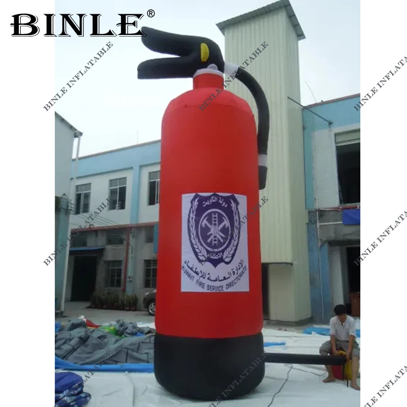 

Free express shipping 6mH giant simulation model inflatable fire extinguisher with blower for promotion