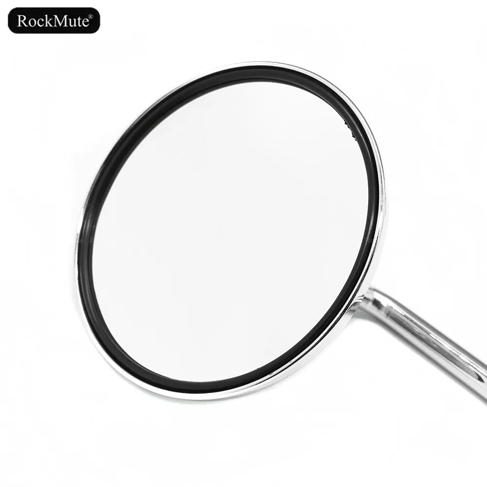 Chrome Round Rearview Side Mirrors M10 Mount For HONDA/YAMAHA/KAWASAKI/SUZUKI/Triumph Universal Motorcycle Retro Bike 10mm