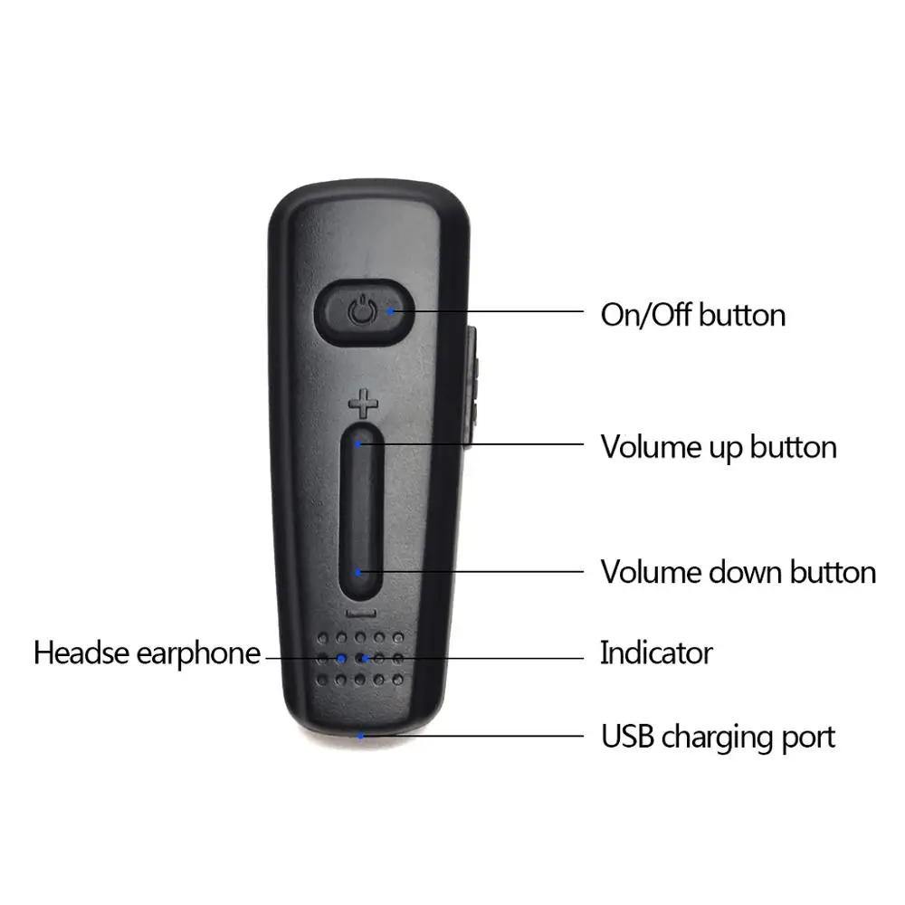 HYS  Earpiece Wireless Bluetooth Headset for Midland FRS ICOM Walkie Talkie