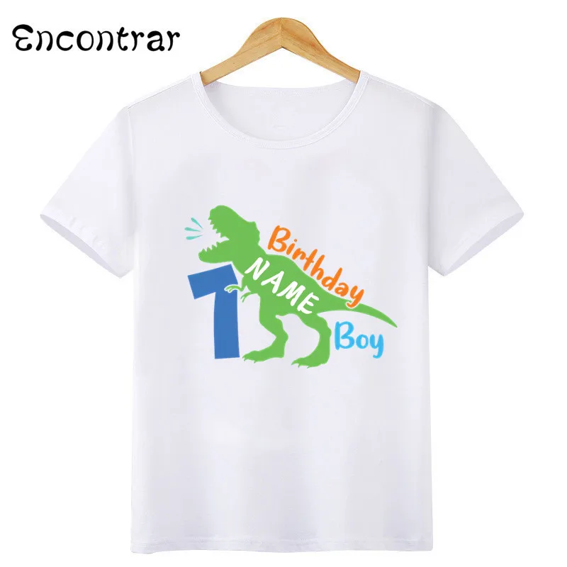 Dinosaur Boys T shirt 1 2 3 4 5 6 7 8 9 Years Birthday Customize Name Kids T-shirts Funny Baby Children Party Clothes,HKP2484