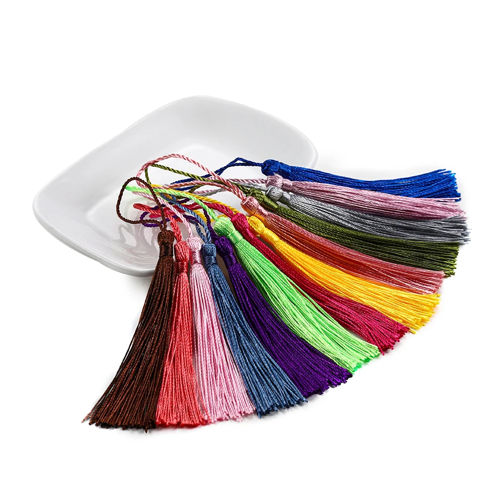 30Pcs 70mm Fringe Trim Sewing Curtains Hanging Rope  Silk Tassel For DIY Key Chain Earring Hooks Pendant Jewelry Making Finding