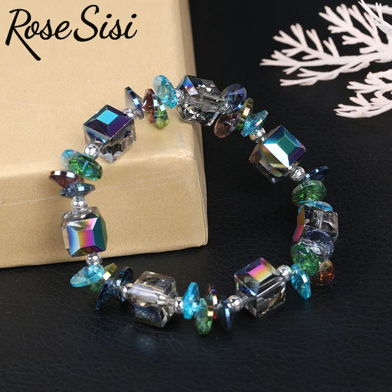 Rose sisi Korean-style handmade bijoux femme beaded bracalet glazed браслет для женщин pulsera шармы для браслета бижутерия