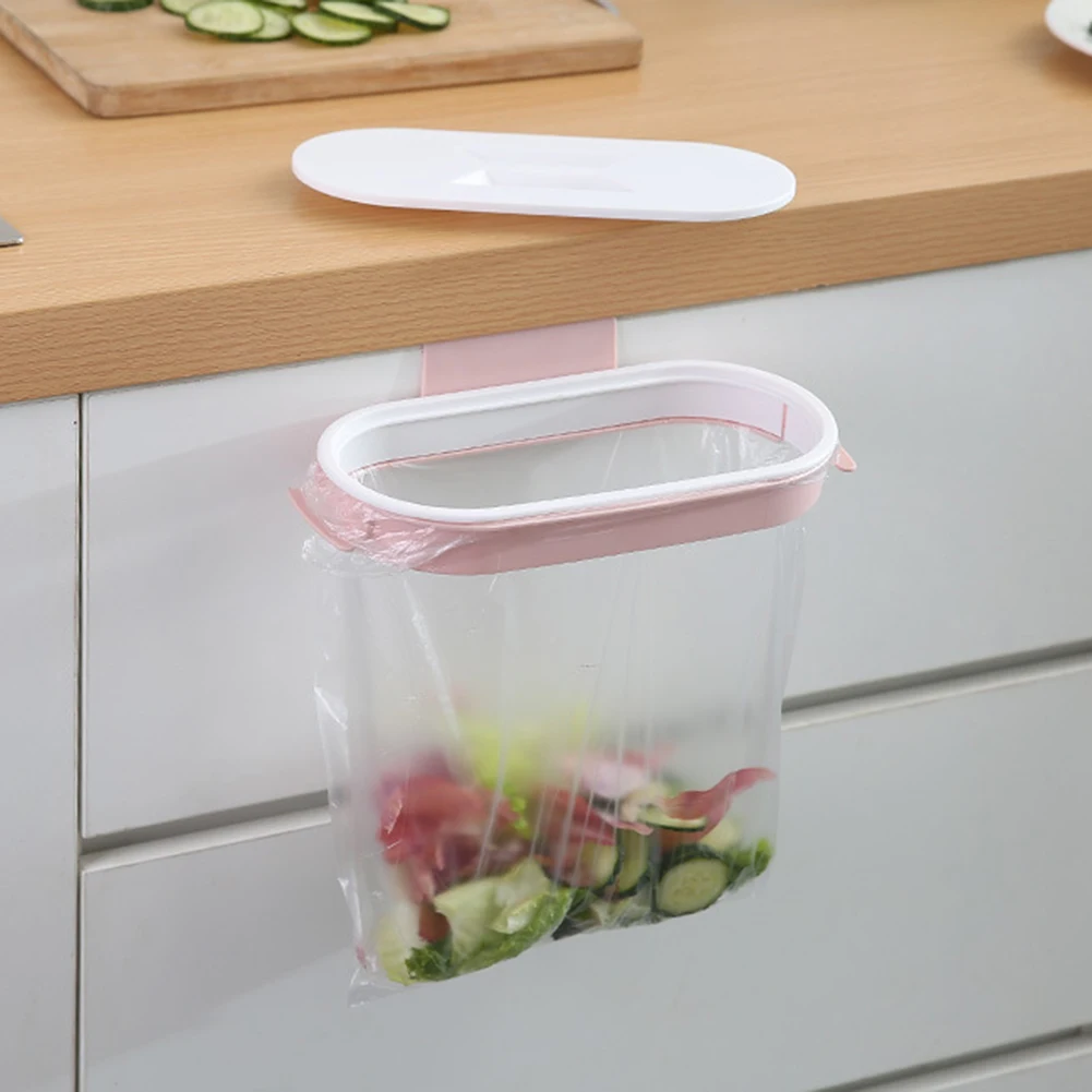 Garbage Bag Racks Kitchen Rubbish Bag Holder Cupboard Waste Bin Hanging Racks Trash Storage Rack Portable Cleaning Tools