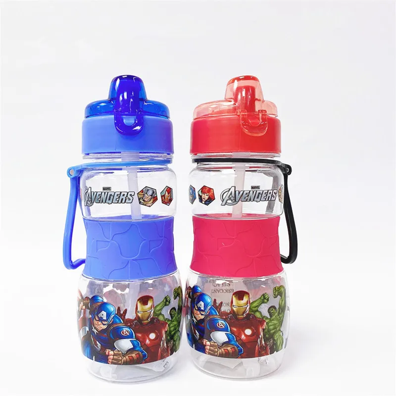 Kids Water Sippy Cup with Straws, Desenhos animados criativos, Disney Frozen, Carros, Copos de alimentação de bebê, Garrafa portátil ao ar livre