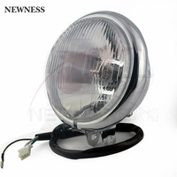 Universal Motorbike 5.75inch 35/35w High/Low Beam Headlight Bracket Motorcycle Retro Round Front Light Scooter for Harley Chrome