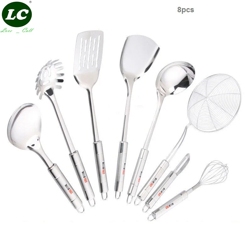 

8PCS Cooking Tools Set stainless steel Kitchenware set Spatula Spoon Kitchen Utensils Shovel supplies SS#304