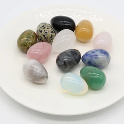 Großhandel Natürliche Stein Ostern Farbige Ei Form Hause Dekoration Opal Reiki Healing Kristall Ornamente Poliert Edelsteine 20x30mm 1PC