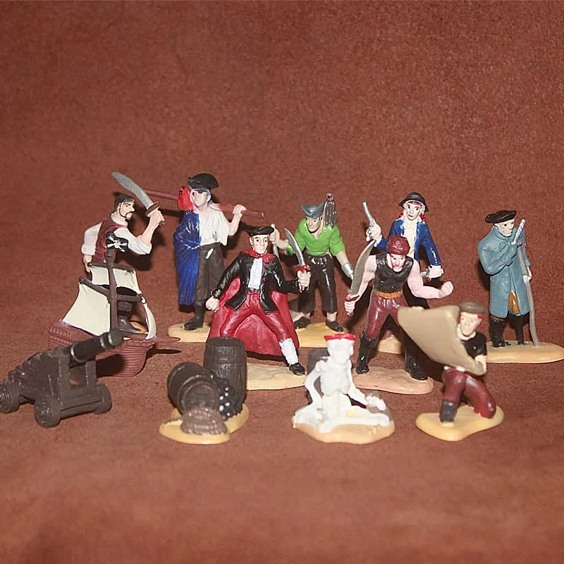 The Caribbean Pirates Anime Figure Miniature Accessory Pirate Ship Captain Artillery Gunner Action Figure Figurine Model Toys