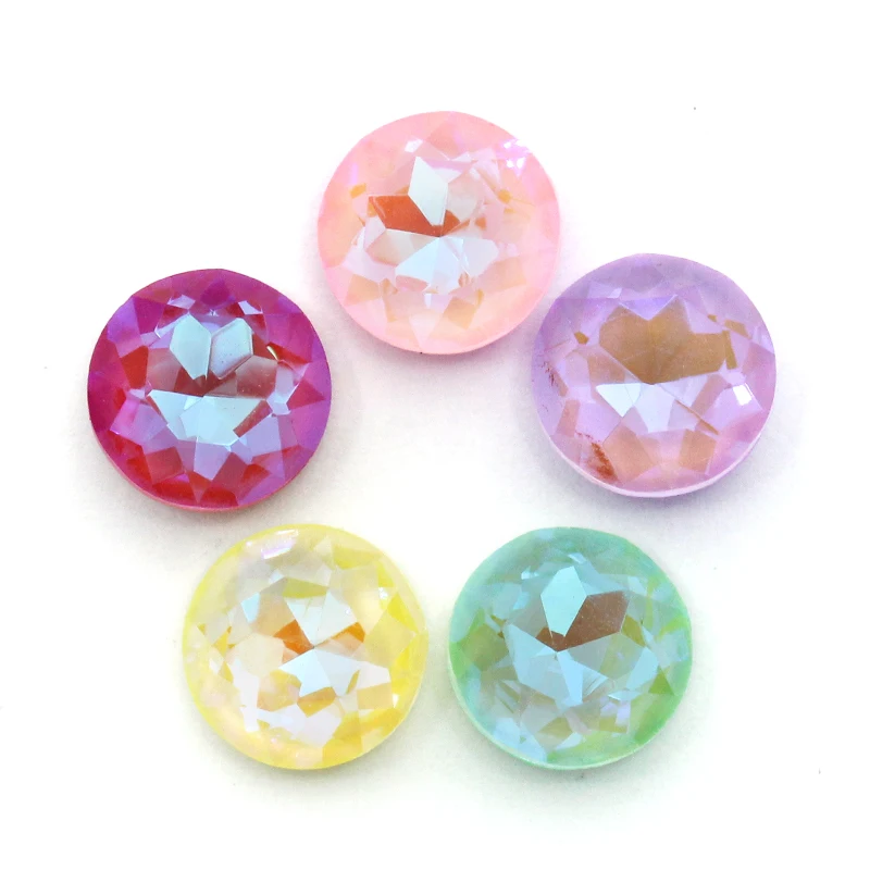 XIAOPU 20pcs Gemstone Flower Shiny MI Crystal Loose Rhinestones K9 Glass Strass Crystal Small Beads Glue on Clothes Nail Arts