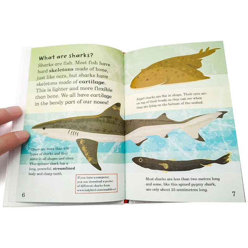 Novo livro de pôster 3d mad of shark para crianças, livro de história educacional das ciências, 0-6 anos de idade