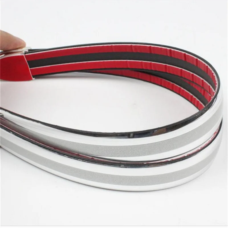 4pcs Car Bumper Anti Collision Protector Strip Bar Universal Auto SUV Front Rear Bumper Corner Anti-Scratch Guard Chrome Sticker