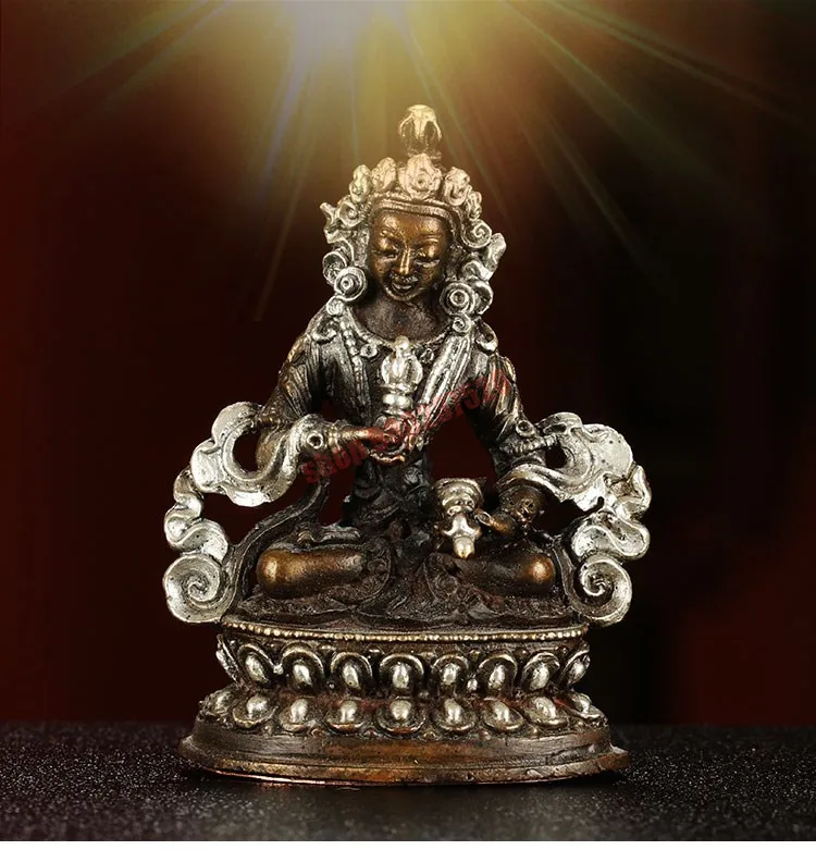 Imported from Nepal, Vajrasattva Buddha statue, retro, gilt silver bronze Buddha statue, Buddhist small ornaments