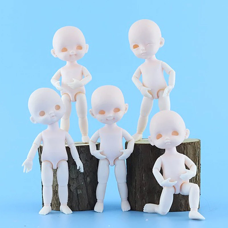 New Arrival 1Pc 13 Movable Jointed Dolls Toys Mini Bald Head Baby Doll DIY Naked Nude  Body Dolls Toy for Girls Gift 16cm