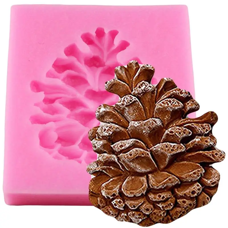 Christmas Pine Cones Shape Cake Fondant Mold Candy Chocolate Silicone Molds Biscuits Mould DIY Cake Decoration Baking Tools