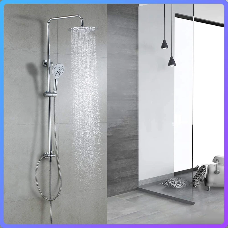 Shower System Bathroom Shower Faucet Tap Bath Mixer Bathtub Faucet Set Waterfall Shower Set Chrome Rain Shower Slides Set