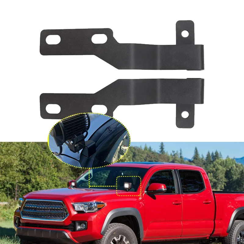 For Toyota Tacoma 2005-2015 Engine Hood Light Hidden Bracket LED Pod Lamp Metal Holder Ditch