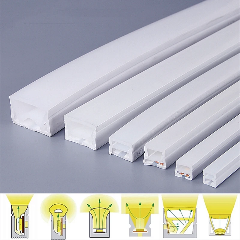 Tube en silicone néon flexible, lampe à ULLED, boîtier encastré, ruban étanche IP67, décoration extérieure, bande lumineuse linéaire, 1-5m par pièce