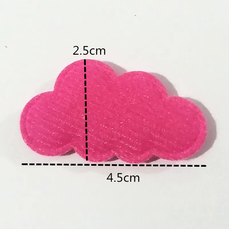 50Pcs 4.5*2.5cm Colored Clouds Soft Clothing Patches DIY Needlework Scrapbooking Applique Baby Hats Accessories