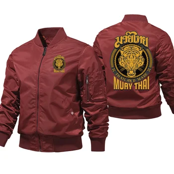 Muay Thai Tiger Bomber Jacket Men Thick Winter Coats Printed Warm Air Pilot Windbreaker Zipper Jackets Hombre Dropshipping 5