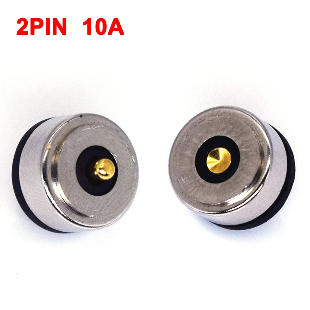 

Round 2P 10A High Current Magnet Suction Spring Pogo Pin Connector, Male Female Probe DC Power Charging Magnetic Connector