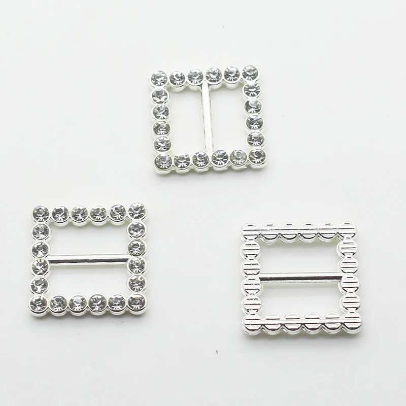 ZMASEY Metal Alloy Buckles Shoe Buckles 10Pcs/Lot Handwork Sewing Ribbon Accessories Wedding Card Decoration Rhinestones Buckle