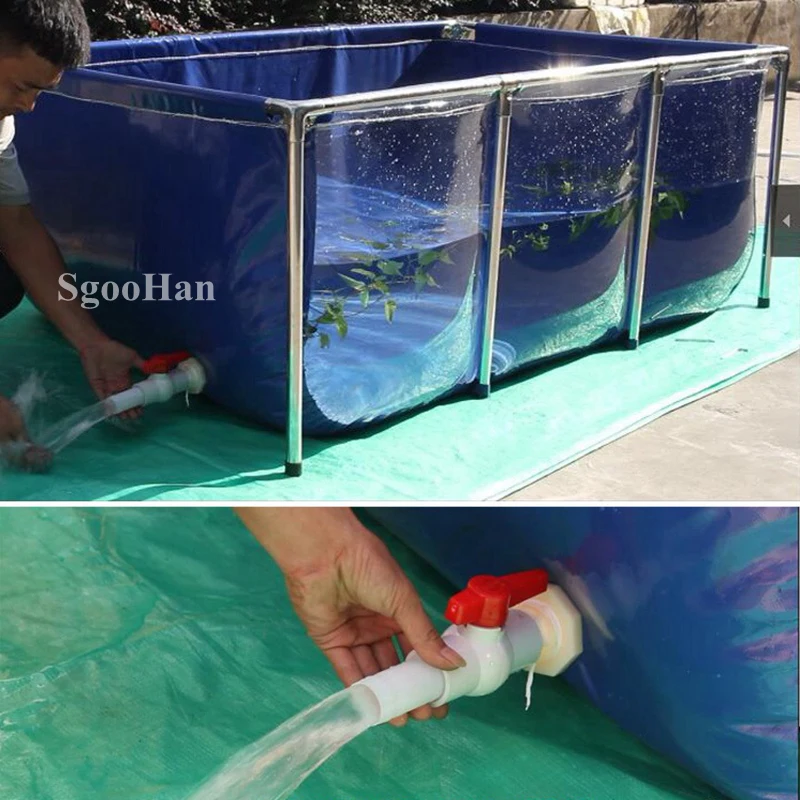 Imagem -04 - Lona Azul-transparente para Aquários e Tanques de Peixes Lona para Piscina para Crianças com Suporte