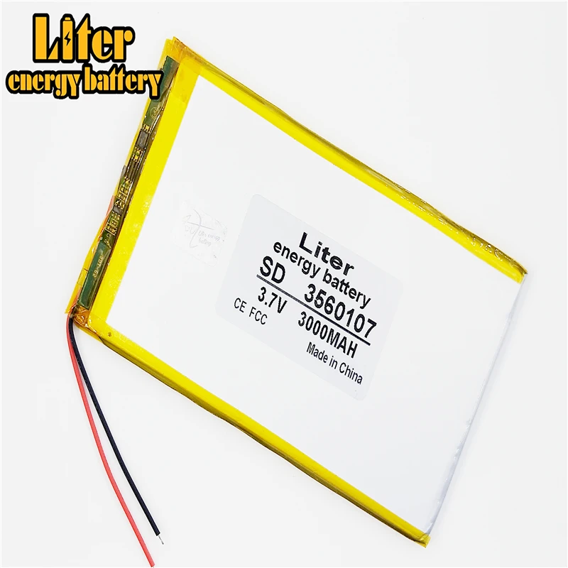 3.7 V 3000 mAh 3560107 3560105 Lithium Polymer Kèm Pin Li Ion Pin Sạc Cho DVD GPS PDA Điện Di Động Ngân Hàng