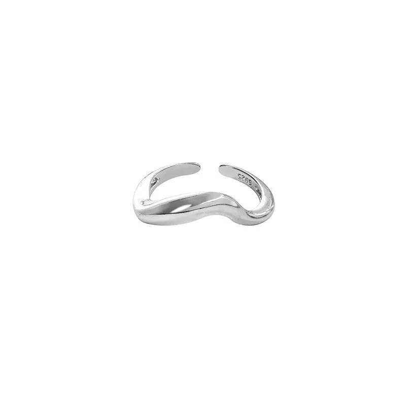 925 Sterling Zilveren Ringen Voor Vrouwen Curve Vintage Wedding Trendy Sieraden Grote Verstelbare Antieke Ringen Anillos