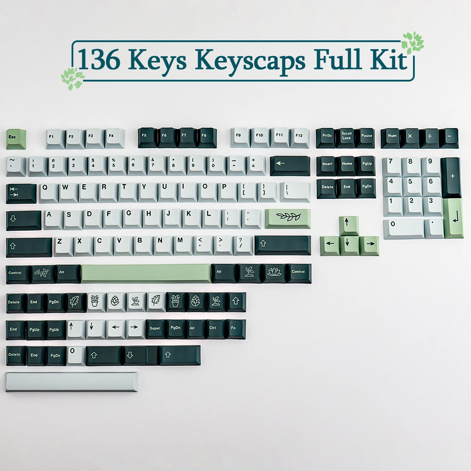 GMK-teclas Botanical PBT personalizadas, accesorio para teclado mecánico, perfil de cereza, DYE-SUB, 61, 64, 84, 135, diseño, 108 teclas