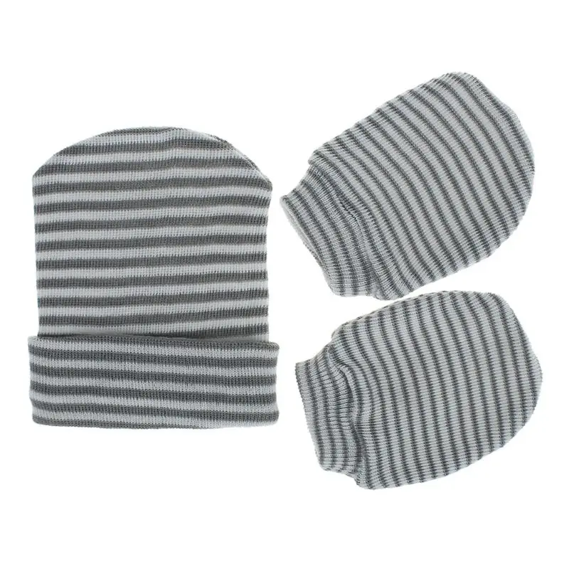 Newborn Hospital Hat Infant Baby Cap and Mitten Set Soft Cute Nursery Beanie Hat