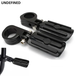 Black Motorcycle Highway Foot Pegs 32mm 38mm Engine Guard Crash Bar Footrest Kits for Harley Touring Dyna Softail Chopper Bobber