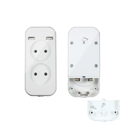 2024 new EU Plug Power Strip Wall Multiple Socket Portable 2 USB Port for Mobile Phones 1200W 250V, for Smartphones Tablets P7