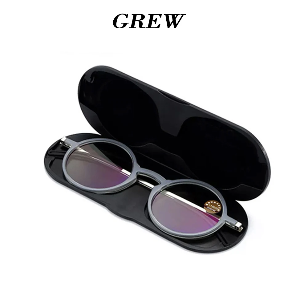 Dünne Lesebrille Protable Tasche Presbyopie Brillen Anti-Blue Ray Brillen Brillen Mit Fall Runde Brille Rahmen +2 – Detail 10