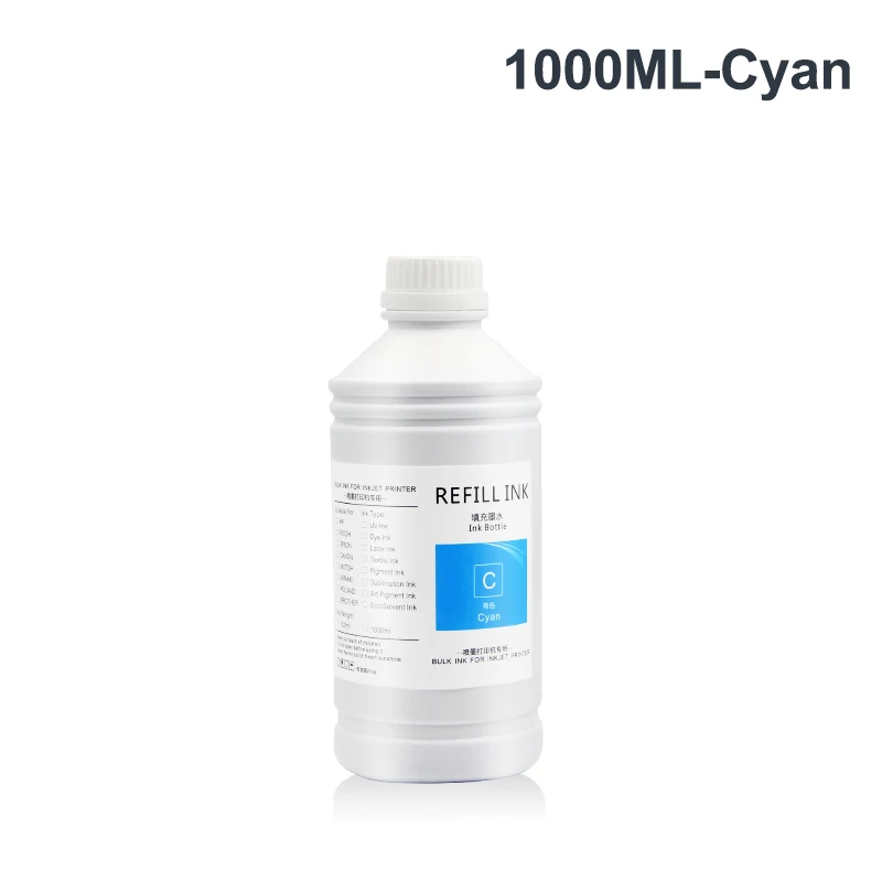 Botella de tinta DTG para impresora Epson, 1000, 1390, F2000, F2100, L800, L1800, cabezal de impresión DX5, DX6, DX7, DX9, 7880 ML