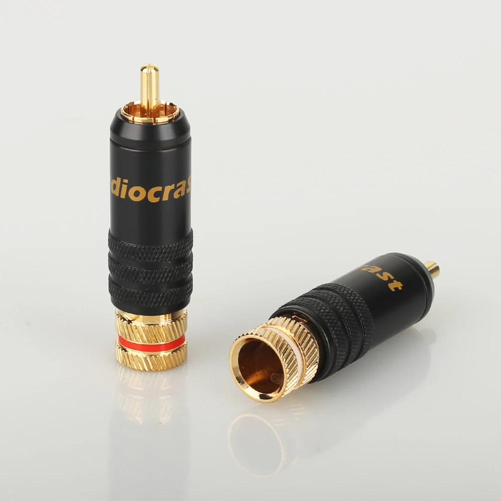 

R008 signal line plug RCA plug connector adapter RCA lotus head copper gold plated plug RCA connectors