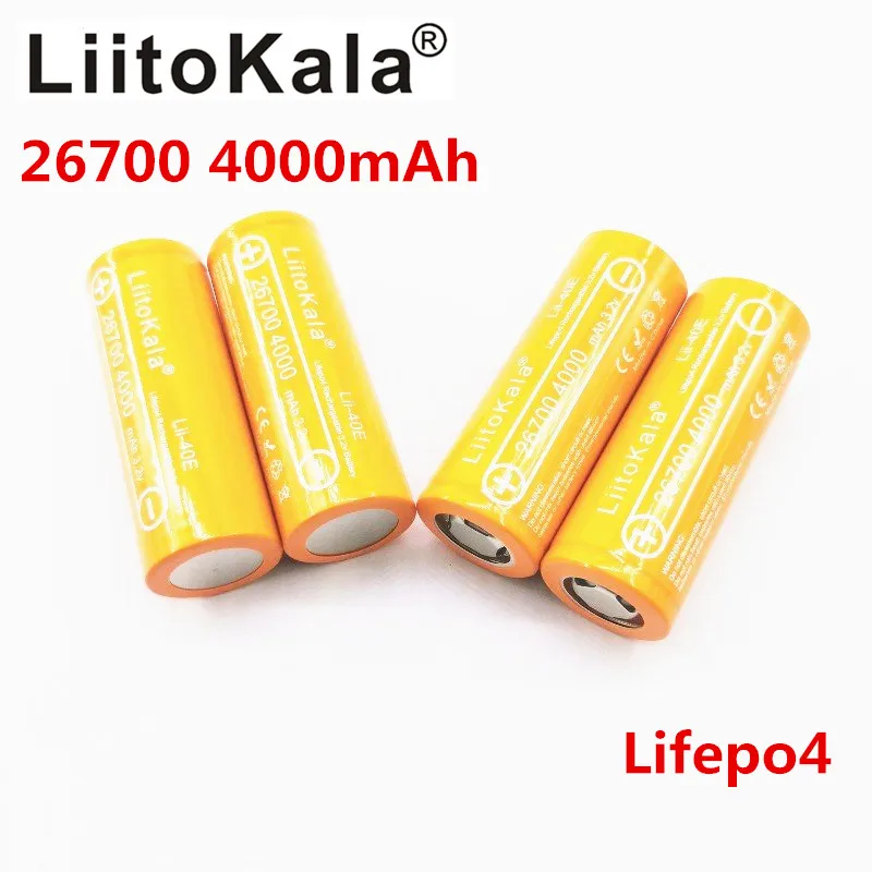 LiitoKala Lii-40E3.2V 26700 4000mAh Lifepo4  Rechargeable Battery for light solar warning light microphones Instead of 26650