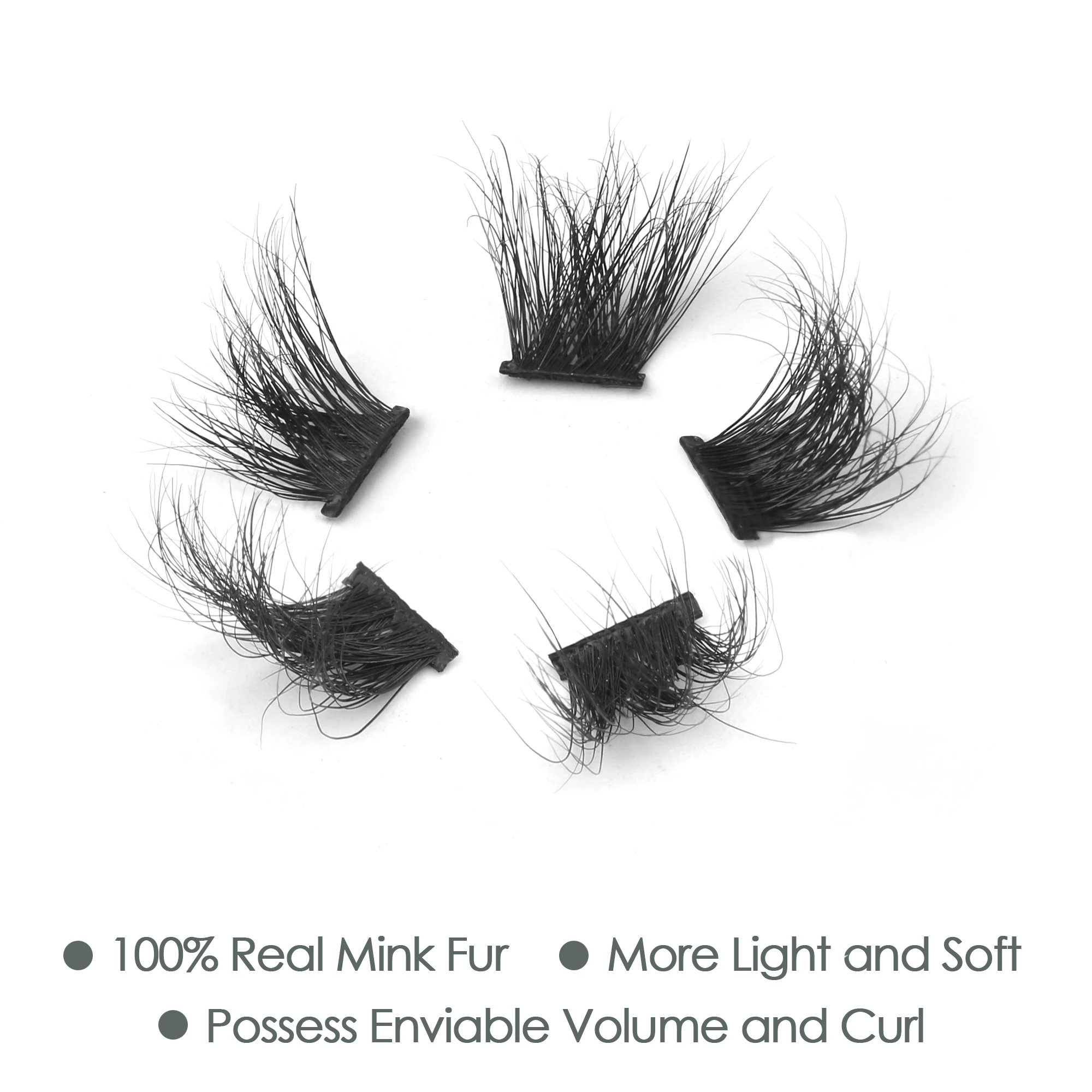 EASITENSION Individual Cluster Eye Lashes Mink Eyelashes 3d/Wispy/Fluffy Segment Mink Lashes Natur Lash Cluster Eyelash Bundles