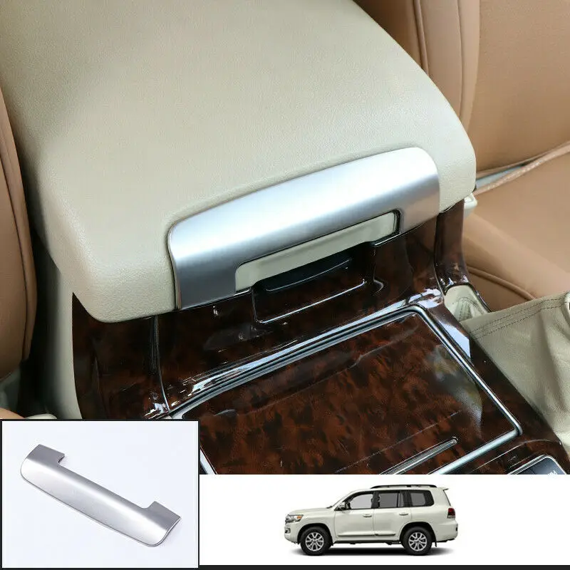 FOR Toyota land cruiser LC200 Silver Titanium armrest box decorative strip Moulding Cover Trim Car Accessories 1Pcs