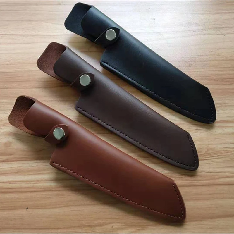 Cowhide Knife Leather Sheath Multi Holster Carry Scabbard Cover Outdoor Small Straight Set Waist Belt Making Knife Diy Tools