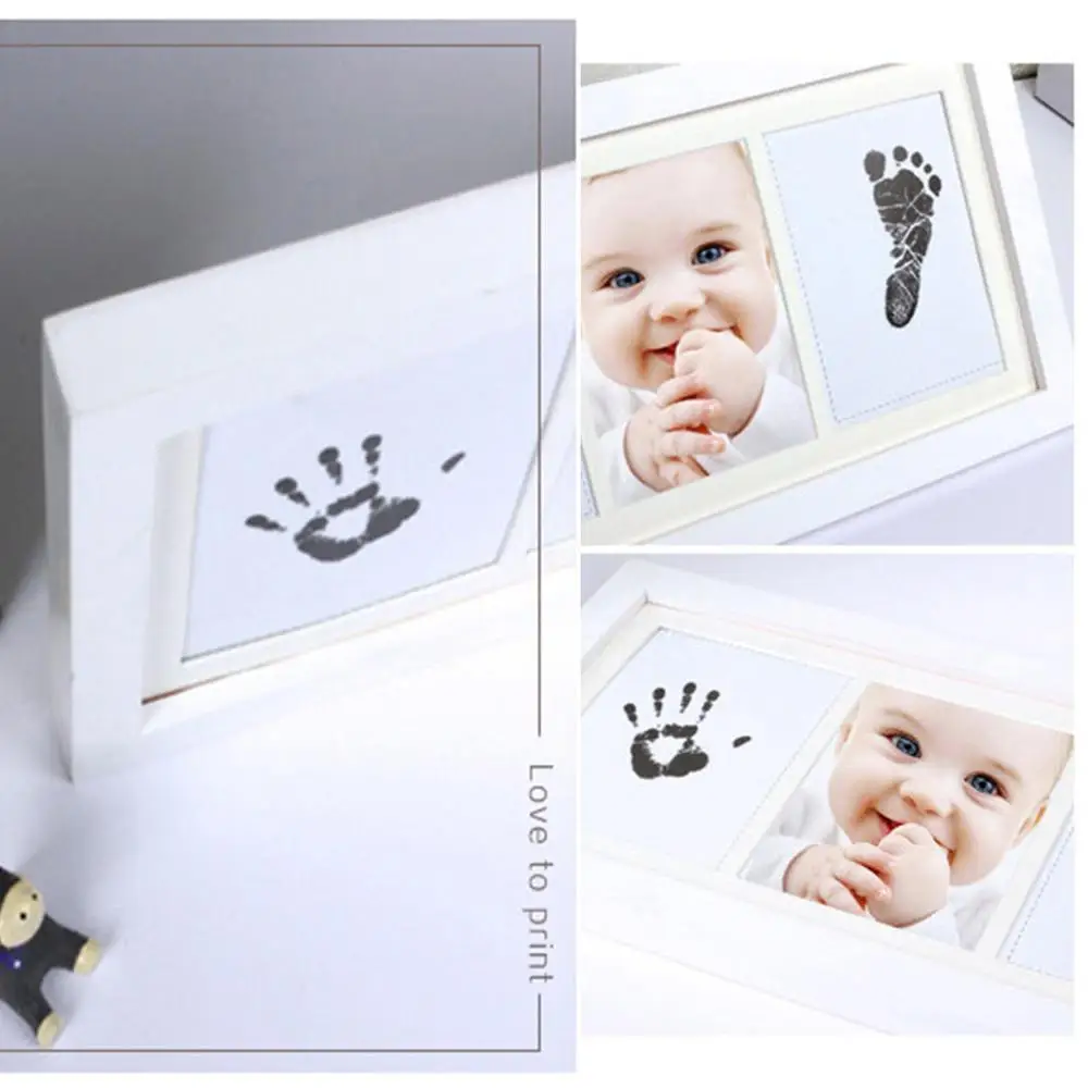 Creative DIY Baby Souvenirs Casting Photo Frame for Baby Handprint Footprint Kit Newborn Footprint Ink Pad Infant Photo Frame