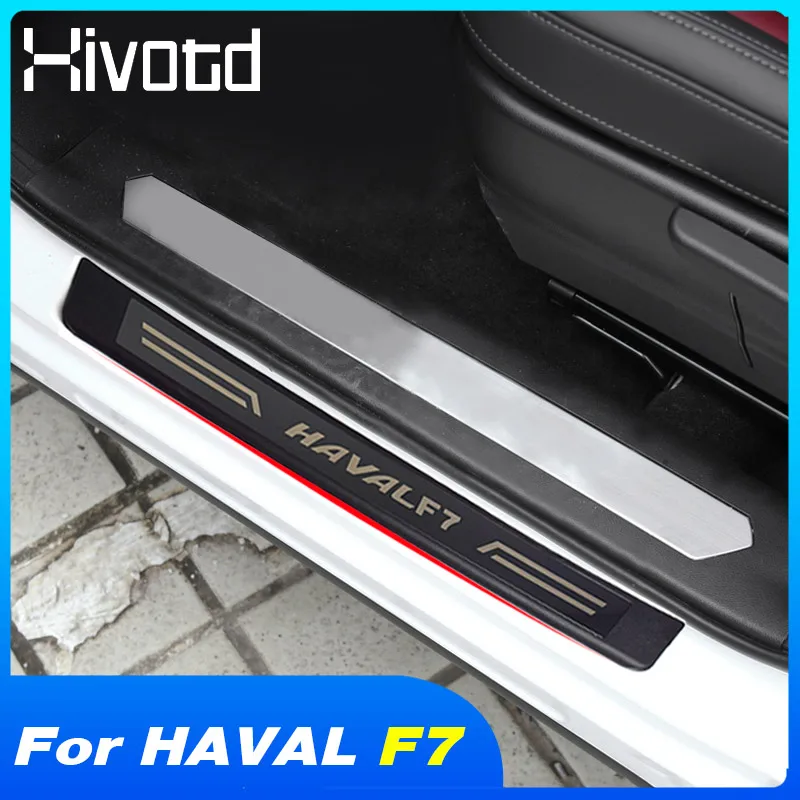 Hivotd For Haval F7 F7X 2023 2024 Accessories Door Sills Scuff Plate Protection Stainless Steel Welcome Pedals Car Exterior