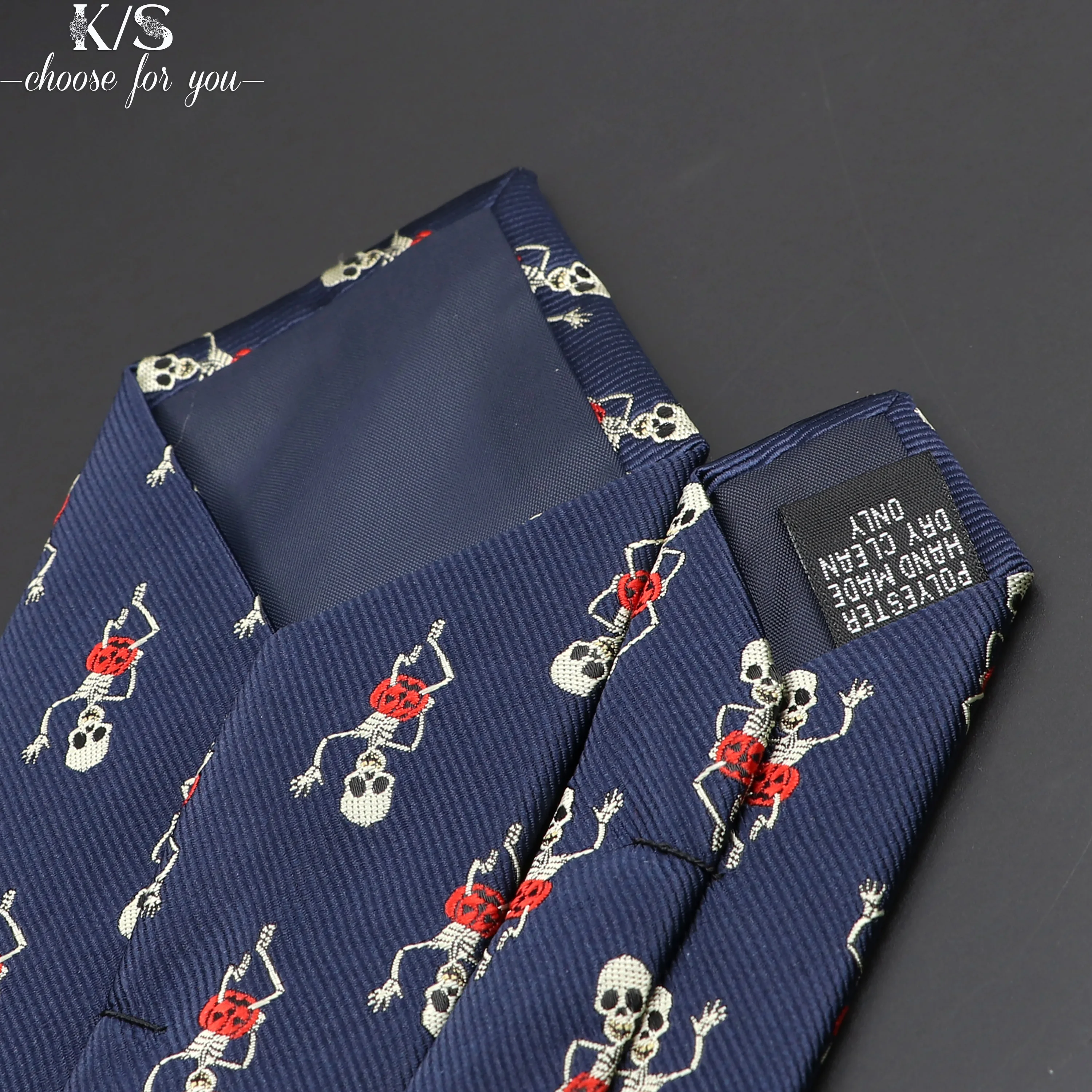 New Casual Skull Ties For Men Classic Slim 8cm Polyester Neckties Fashion Man Tie Gift For Men Wedding Groom Business Necktie