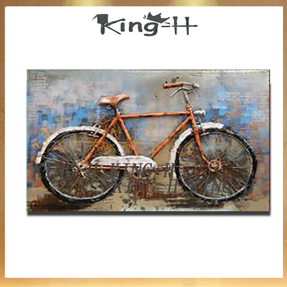 New product manual painting painting oil painting, frameless bike the adornment of modern abstract mini bike painting on the can