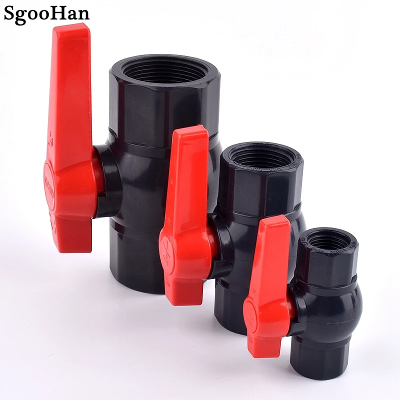 

1PC 1/2 Inch to 2 Inch Female Thread UPVC Pipe Ball Valve Aquarium Fish Tank Drainage Joint Water Pipe Valve Big Size Available