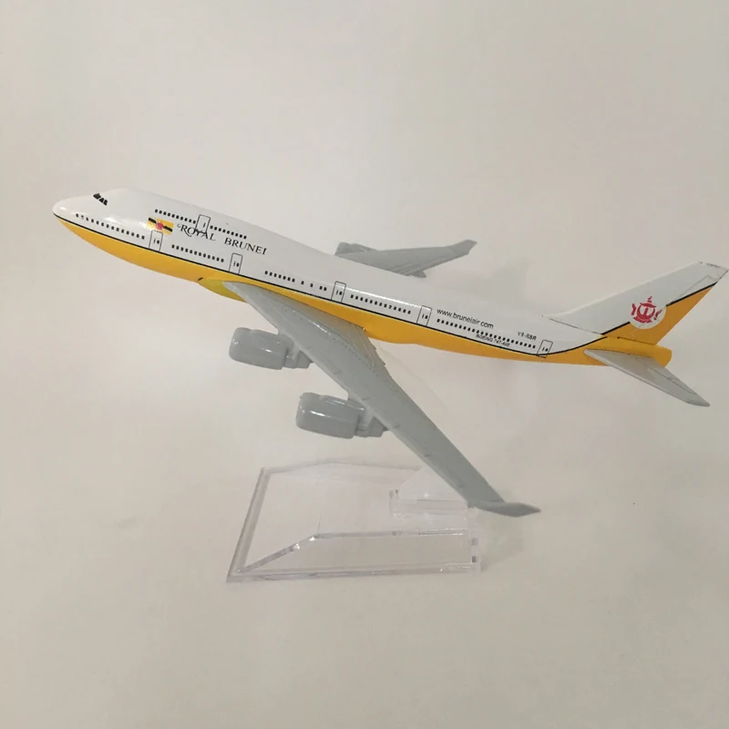 JASON TUTU 16cm Royal Brunei B747 Airplane Model Airplane Diecast Metal 1/400 Scale Planes